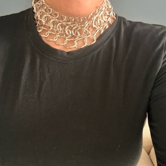 Silver chain link choker Necklace - Picture 9 of 10
